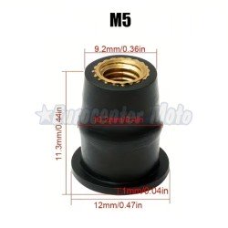 Kit tuerca de goma con arandela y tornillo métrica de 5mm
