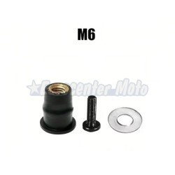 Kit tuerca de goma con arandela y tornillo métrica de 6mm