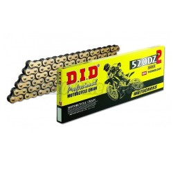 Cadena DID DZ2 520x118p. Sin retenes y cierre de clip. Oro