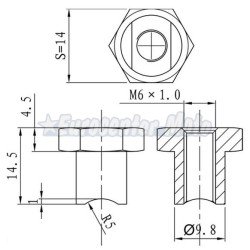 Tuerca tensor de freno 6x100