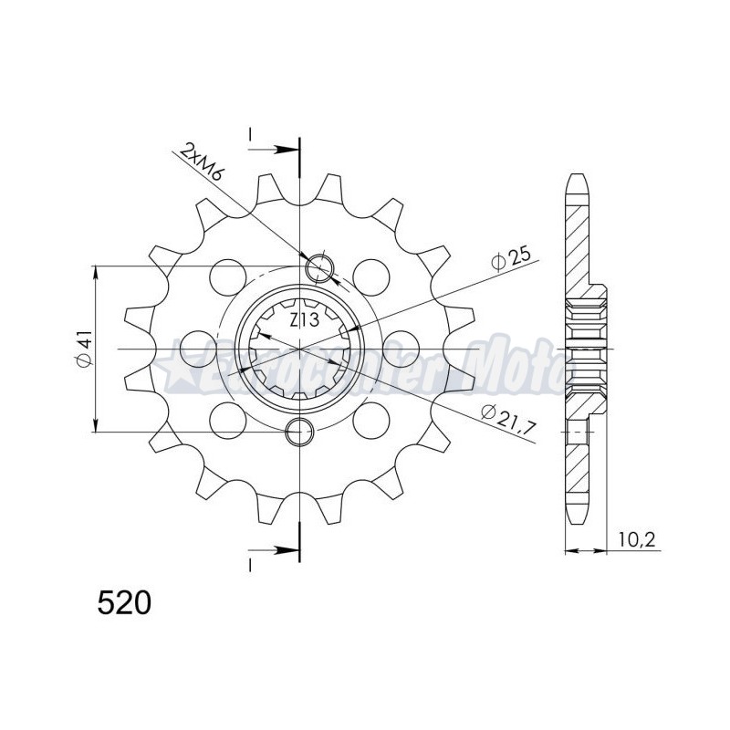 Piñón Supersprox 520x14 Honda y Yamaha varios modelos