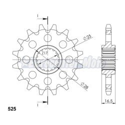 Piñón Supersprox 525x16 KTM 950/990 Adventure, Super Duke...