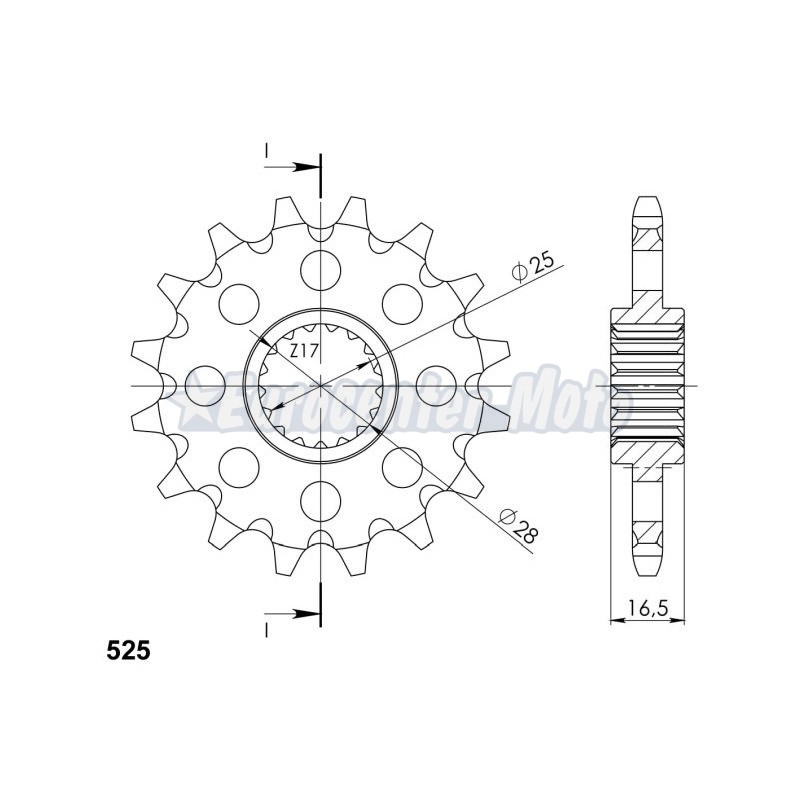 Piñón Supersprox 525x16 KTM 950/990 Adventure, Super Duke...