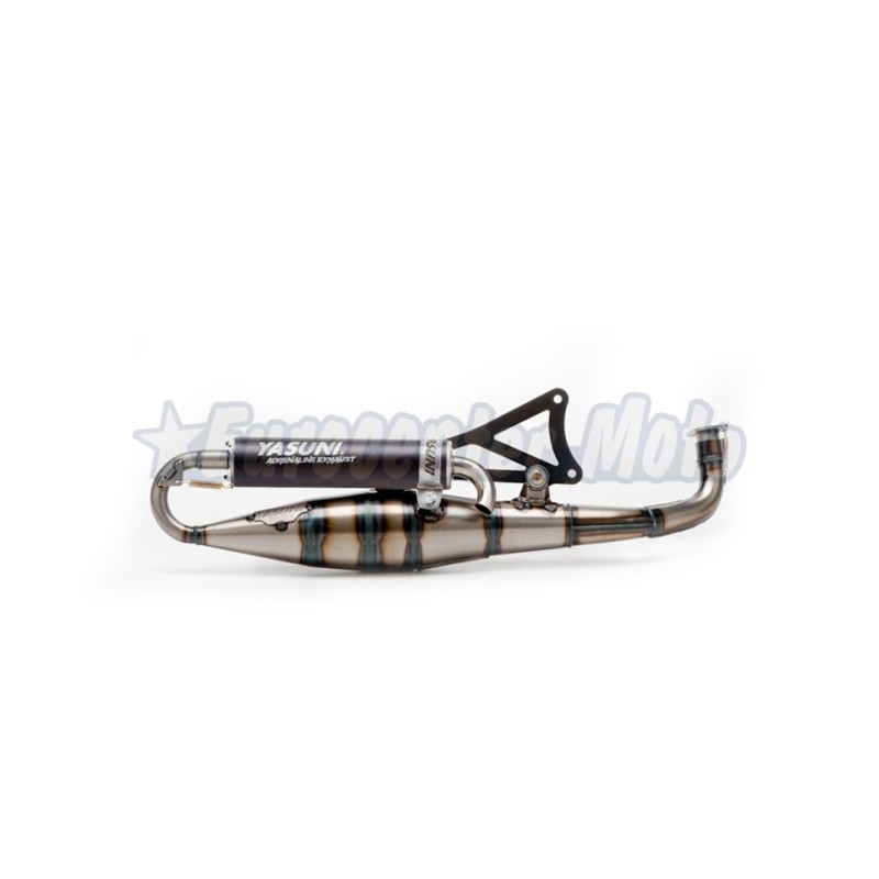 Escape Yasuni Carrera 16 motores Minarelli Horizontal. Cola negro.