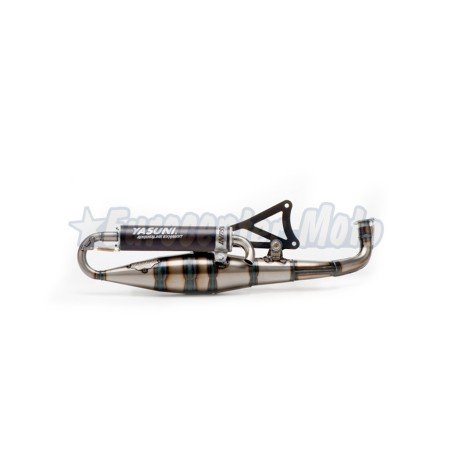 Escape Yasuni Carrera 16 motores Minarelli Horizontal. Cola negro.