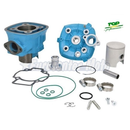 Kit cilindro Top Performances Due Plus (Azul) 70c.c D.47,6mm motores Piaggio LC Monosegmento.