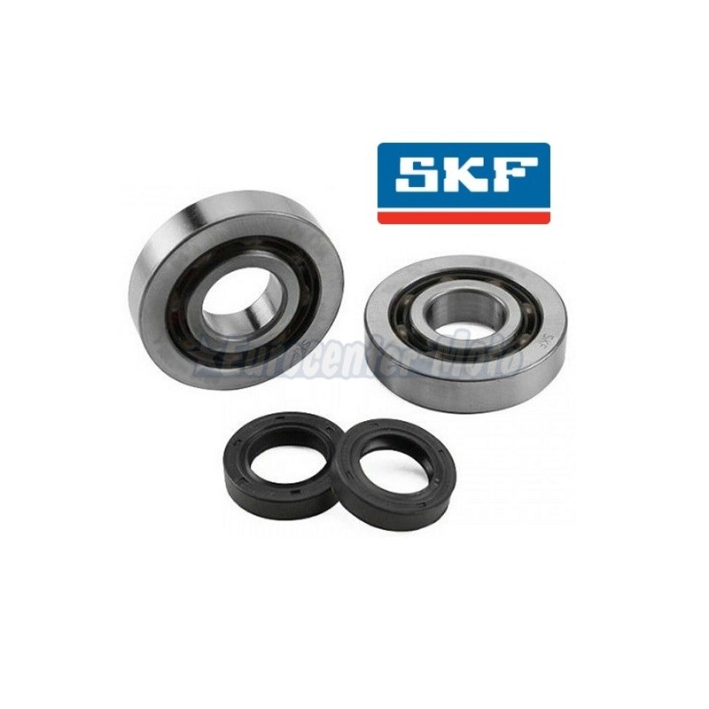 Kit cojinetes y retenes cigüeñal motores Piaggio 50cc 2T. SKF