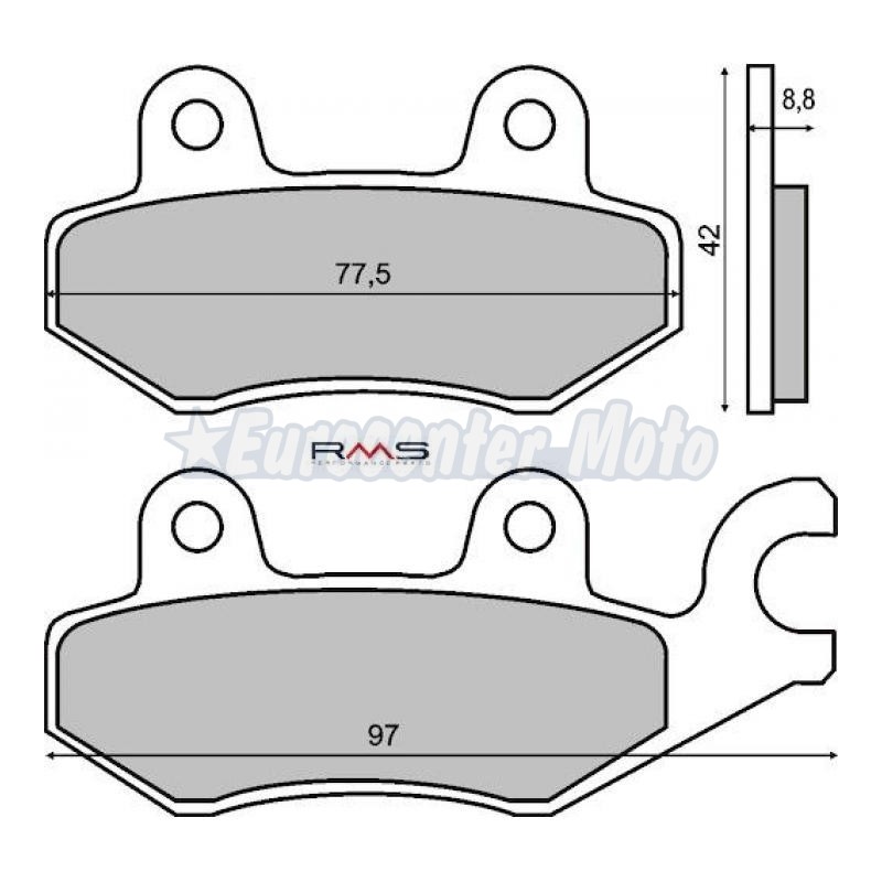 Pastillas de freno orgánicas Kymco Agility City 125 Euro 4, Dink 125, Grand Dink…