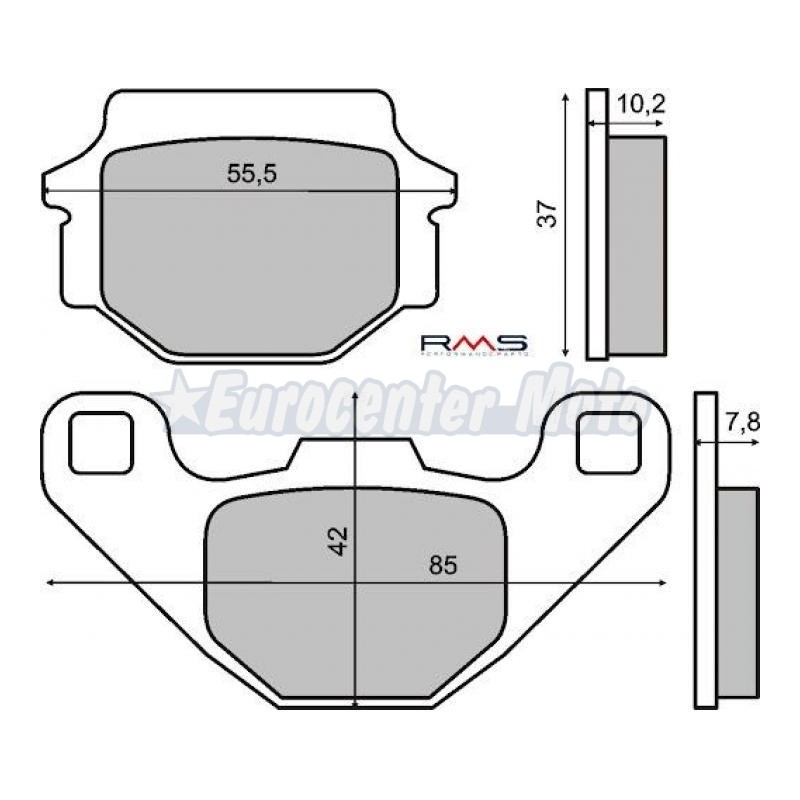 Pastillas de freno orgánicas Kymco Agility City 125 Euro 3 traseras y varios modelos