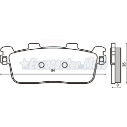 Pastillas de freno orgánicas Kymco Peolple Gti, K-XCT,  Yamaha X-Max 400 traseras