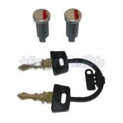 Llave contacto y asiento 2 bombines finos Piaggio varios modelos. NRG Antigua, Velofax…