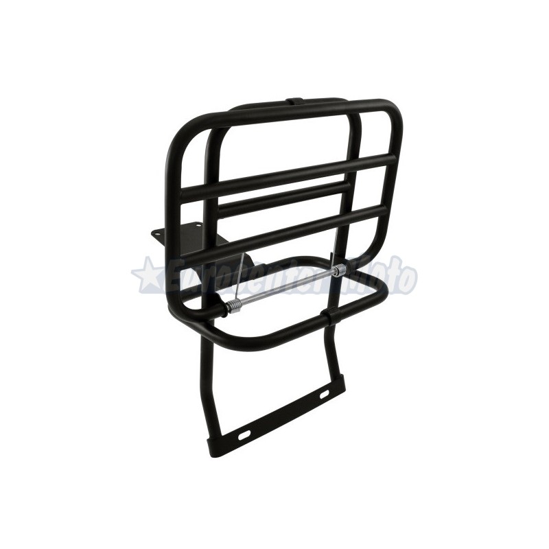 Portaequipajes trasero negro con cepo Vespa PX125/150/200, Iris, DN, DS, CL y LML