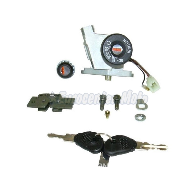 Kit cerradura contacto, sillín y guantera Derbi Atlantis 50 2T hasta 2005 y Atlantis 100