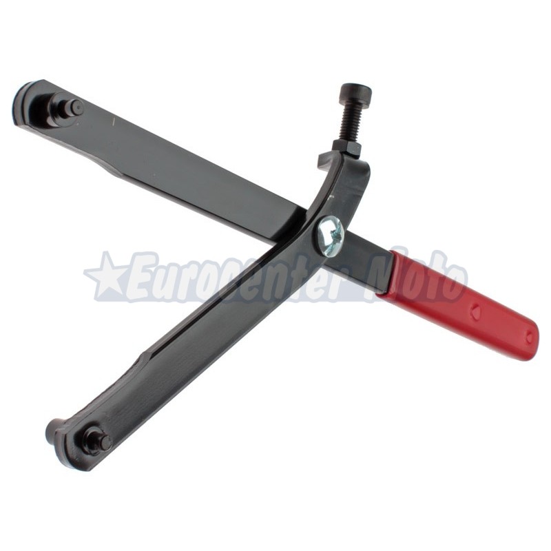 Herramienta universal para bloquear poleas y campanas con pins de 5 y 9mm. Apertura 50-140