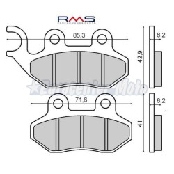Pastillas de freno orgánicas Peugeot Tweet Euro 3, Sym Symphony  Euro 3...