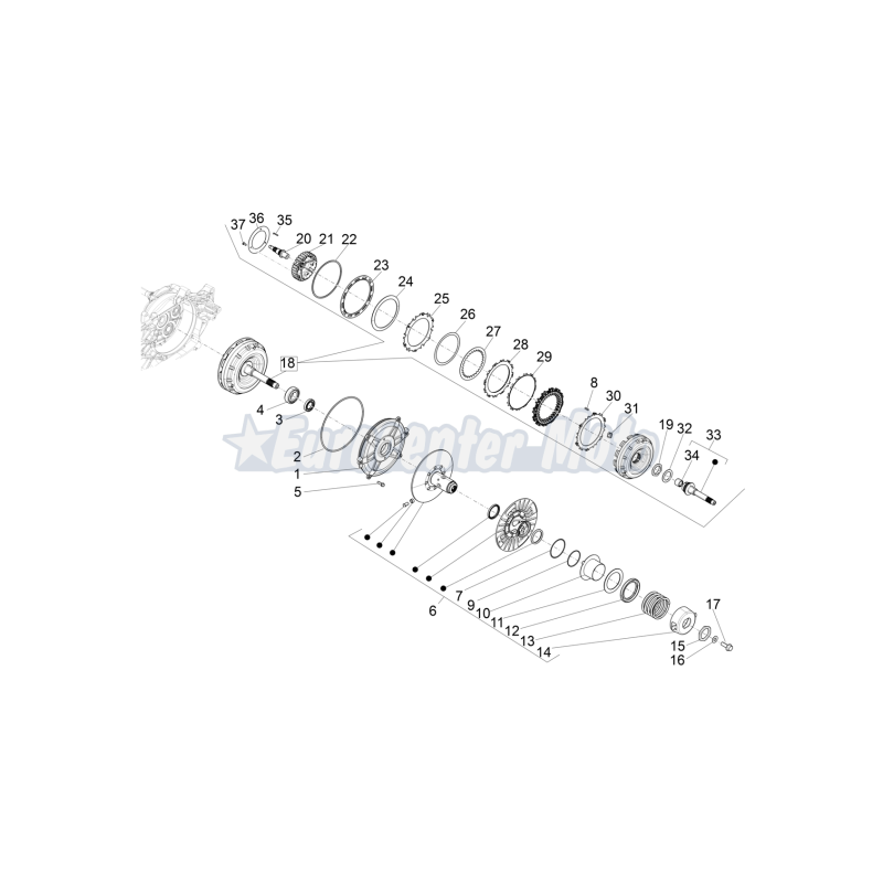 Embrague Original completo Piaggio Beverly 350i/400 HPE, MP3, X10 350