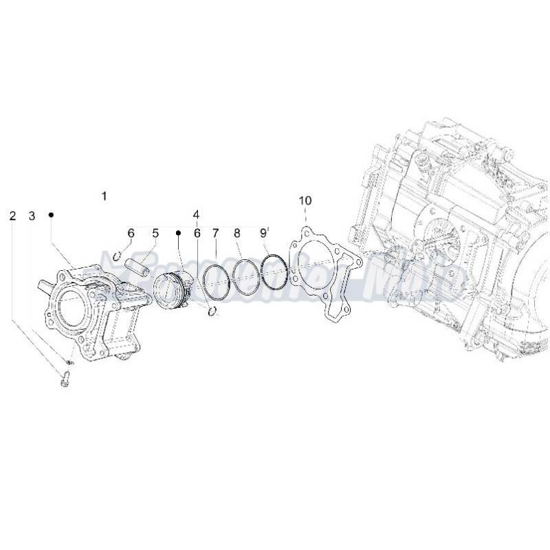 Junta base cilindro Original Piaggio Medley, Vespa GTS 125. 4mm