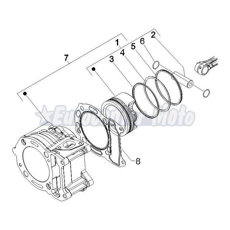 Junta base cilindro Original motores Piaggio Leader/Quasar 125/250/300. 0,4mm