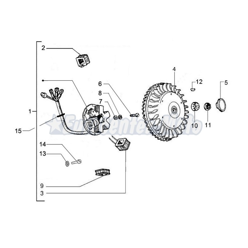 Stator Original Vespa 200 Iris, TX, DN, PX y Cosa sin arranque eléctrico
