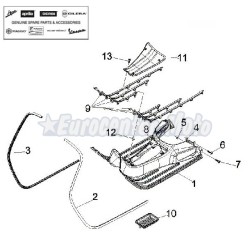 Bordón escudo frontal lado izquierdo Original Vespa GT, GTS, GTV 125/200/250/300