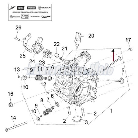 Válvula escape Original Piaggio Medley 125