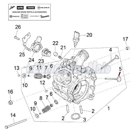 Válvula admisión Original Piaggio Medley 125