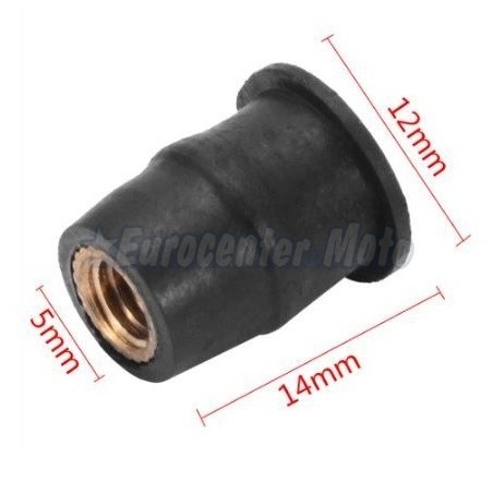 Tuerca goma para cúpulas y carenados. Métrica 6. 1 Unidad