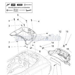 Carcasa depósito cierre asiento Original Vespa ET4, LX 50/125 4 Tiempos