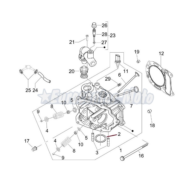 Junta escape Original motores Piaggio 125/200/250/300 varios modelos