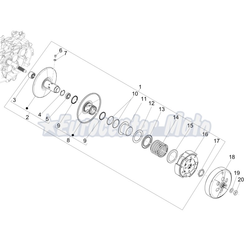 Muelle embrague Original Piaggio Medley y Vespa GTS 125 Iget