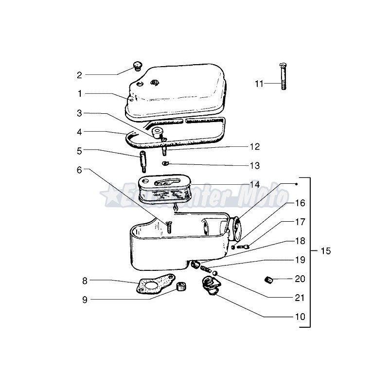 Junta caja filtro de aire Original Vespa PX, TX, T5, Cosa...