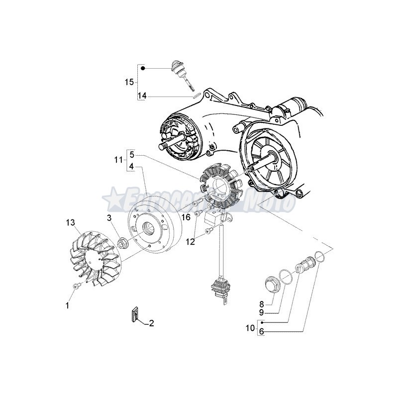 Tapon vaciado aceite Original Motores Piaggio 50/100 4 Tiempos