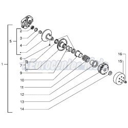 Perno semipolea Fija embrague Original Motores Piaggio 50 2T/4T