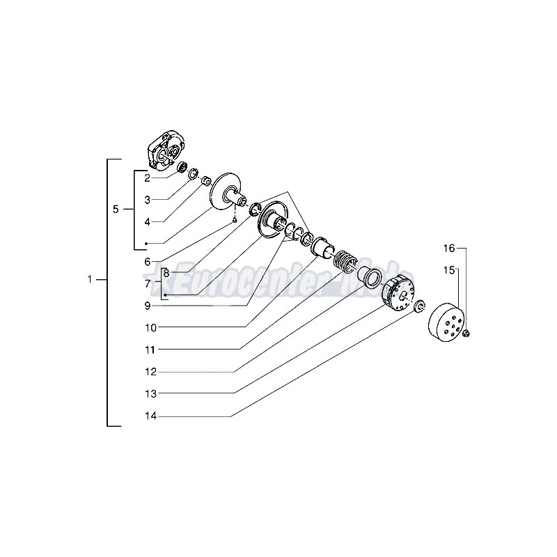 Perno semipolea Fija embrague Original Motores Piaggio 50 2T/4T