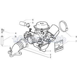 Tobera admisión Original Piaggio Berverly, X9 125/200...