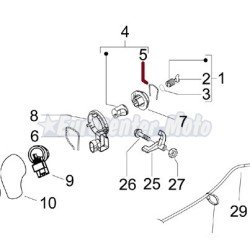 Clip retención bombín cerradura Original Piaggio varios modelos