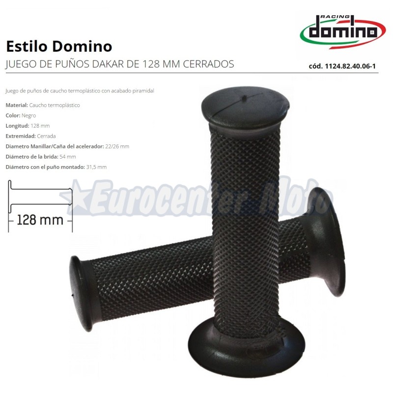 Juego puños Domino Dakar cerrados. 128mm