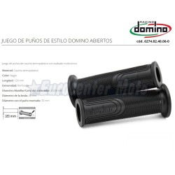 Juego puños Domino Style On Road. Abiertos negros. 120mm