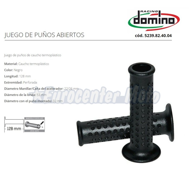Juego puños Domino Piaggio Style abiertos. 128mm. Piaggio X7, X8, X9, GTS...