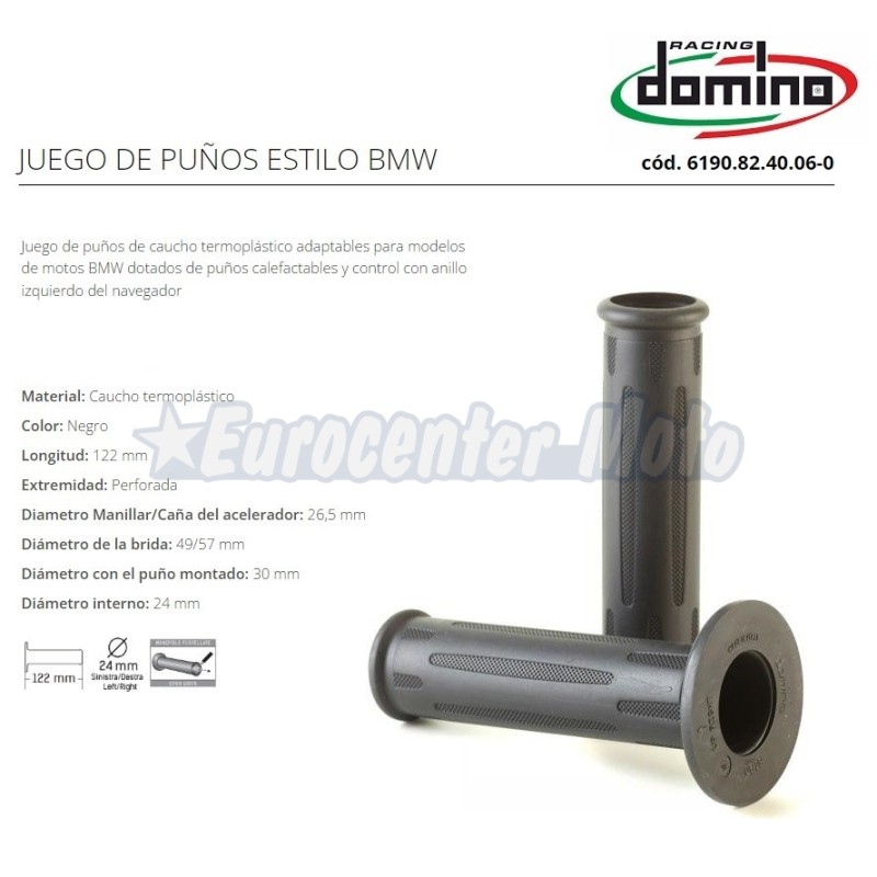 Juego puños Domino BMW Style abiertos con navegador. 122mm