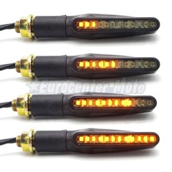 Juego intermitentes Led universales negros. Secuenciales