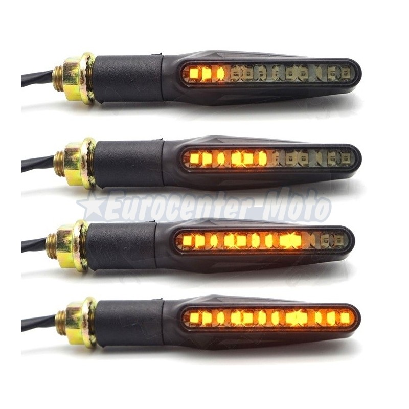 Juego intermitentes Led universales negros. Secuenciales