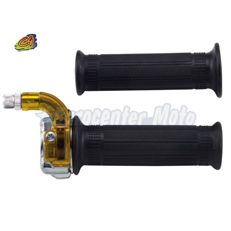 Mando de gas Universal con puños. Salida lateral.