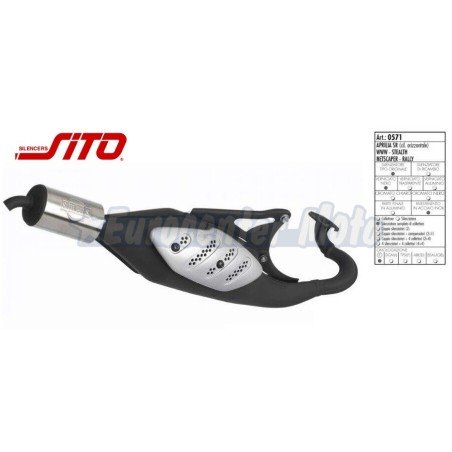 Escape Sito Aprilia SR 50  y Rally 50 motor Minarelli Horizontal