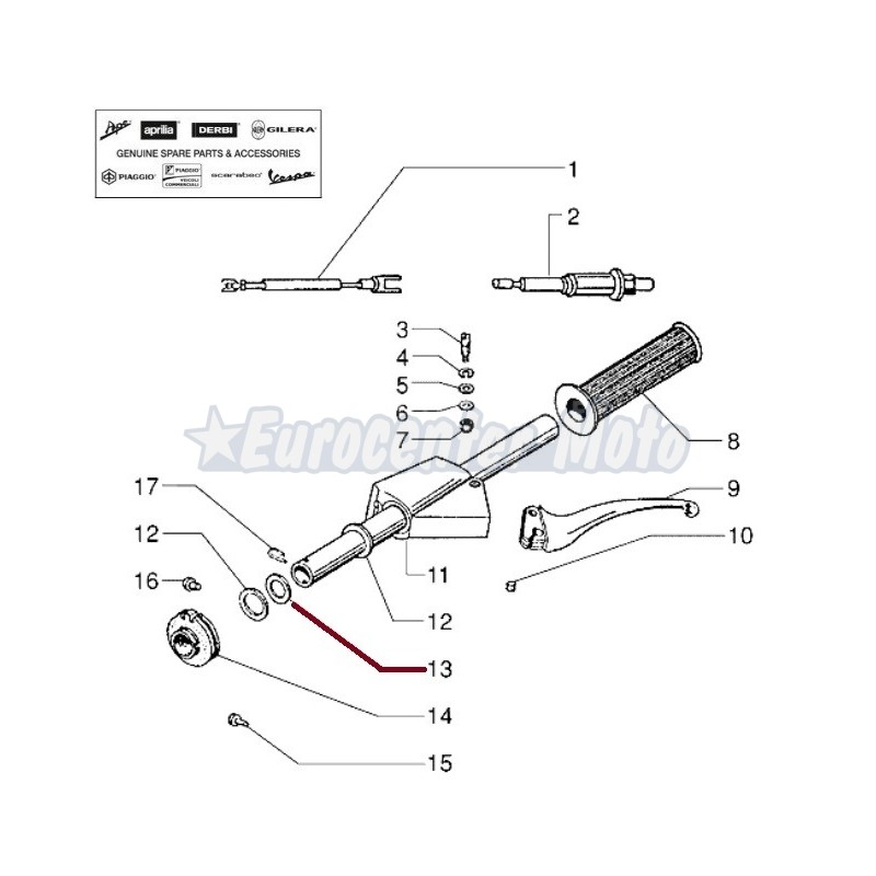 Arandela muelle mando acelerador y cambio Original Vespa 125/150/200