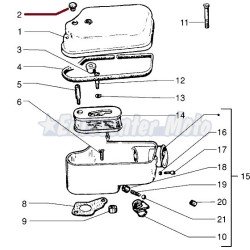 Tapón tapa caja filtro de aire Vespa 200 Iris, TX, DN, Cosa...