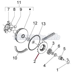 Polea ventilador variador Original motores Piaggio 50 2T desde 2001
