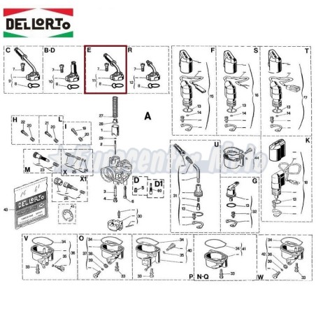 Tapa válvula gas Original carburadores Dellorto PHVA varios modelos