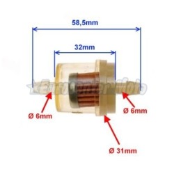 Filtro gasolina universal 6mm