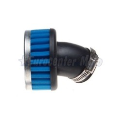 Filtro aire de espuma Racing Azul corto. Entrada 39mm. Codo a 45º